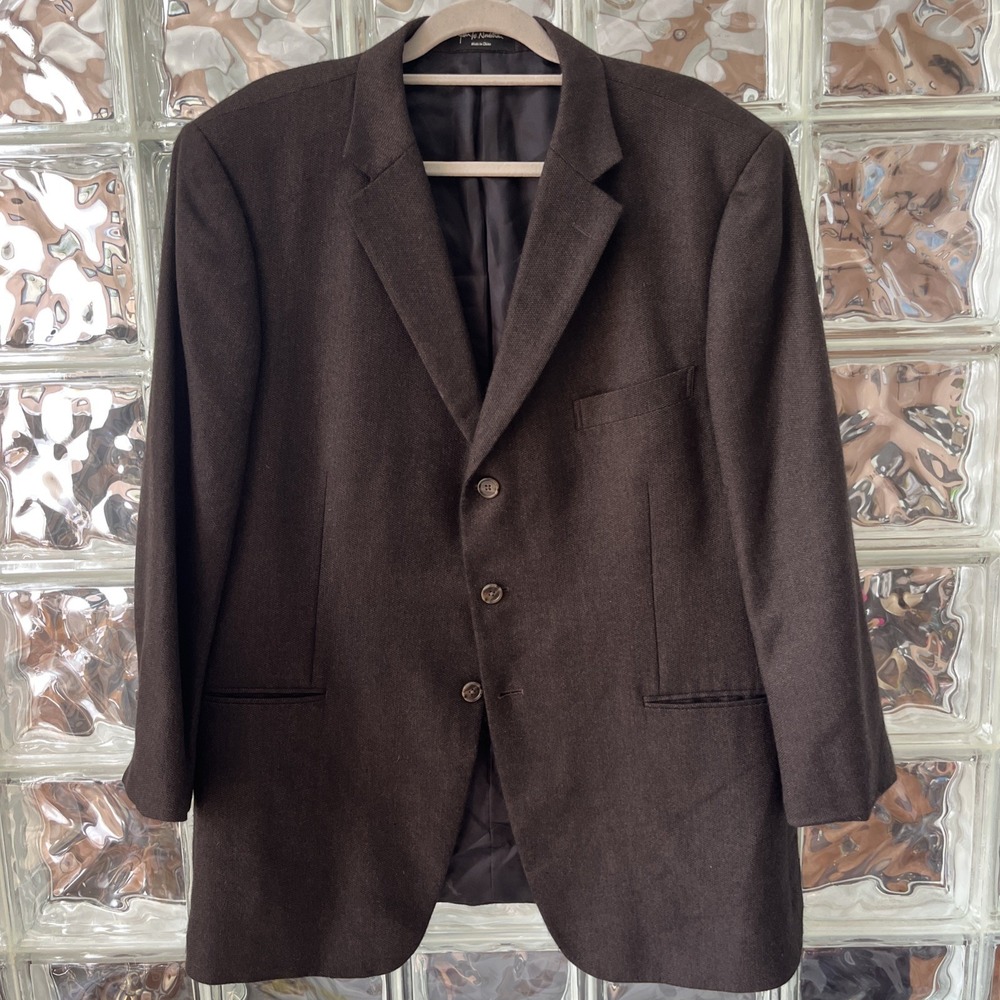 John W Nordstrom Men's 100% Loro Piana Cashmere Blazer Jacket Brown - Size‎ 48R